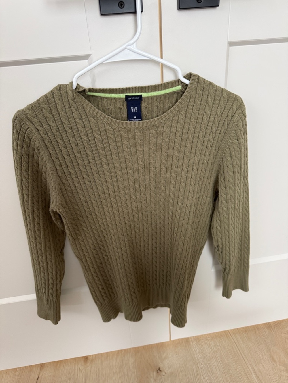 GAP Olive Green Cable Crew Neck Sweater